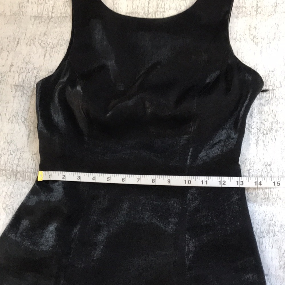 Vintage Black / Charcoal Silver Metallic Maxi Dress; Shimmery; Cutout Back; Sz 2 - Picture 14 of 16